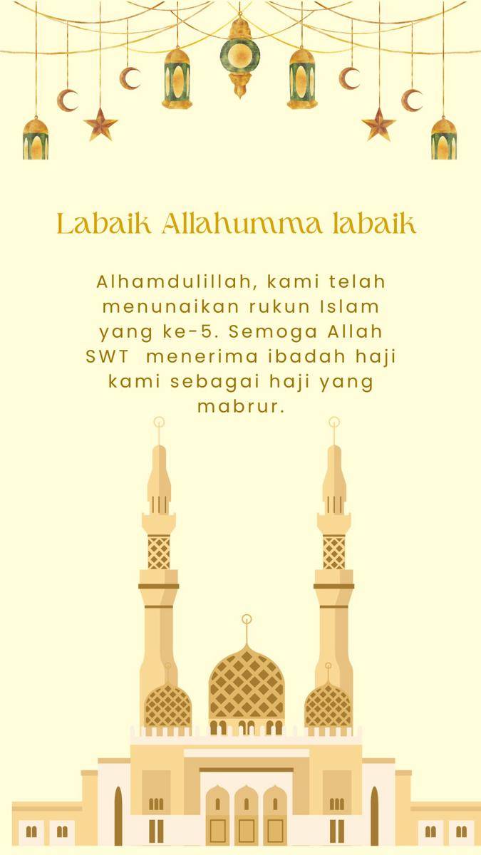Contoh kartu ucapan souvenir haji (Canva.com/delvi a)